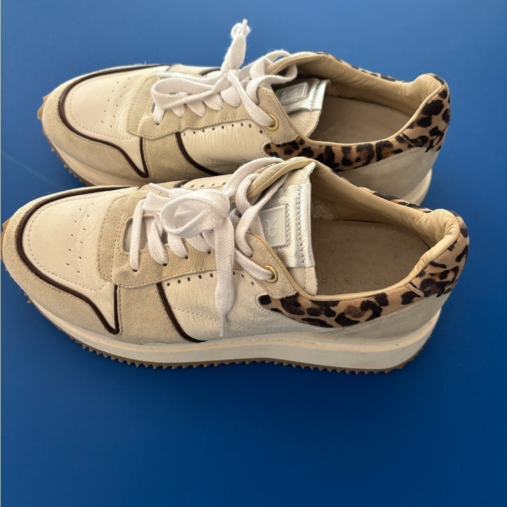 GORGEOUS Rubirosa Kim D leather leopard sneakers sz 38
